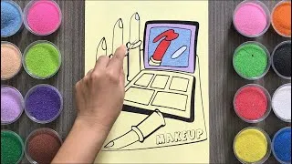 Thumbnail: Coloring a Makeup Set/learn color/how to drawing/satisfying/sandpainting/diy/asrm/bumblebee tv
