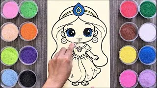 Thumbnail: Beautiful Princess sandpainting/learn color/how to drawing/satisfying/asrm/relaxing/bumblebee tv