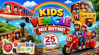 Thumbnail: ✈️ Plane in the Sky & Friends! | 25 Minutes of Vehicle Nursery Rhymes | Bumble Berry