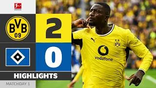 Thumbnail: Guirassy Scores At Home! | BORUSSIA DORTMUND - HAMBURGER SV | Highlights | Matchday 1 – Bundesliga