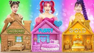 Thumbnail: Cardboard Vs Fluffy Vs Golden! Who Will Win At Kpop Demon Hunters Doll Room Makeover!