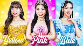 Thumbnail: Pink Vs Yellow Vs Blue Girl At The Ball! Who Is The Prettiest Disney Princess?