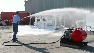 Thumbnail: Burner Fire Control Compressed Air Foam (CAFS) 60 Gallon Skid - Demo Discharge