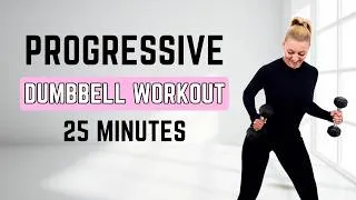 Thumbnail: 🔥25 Min Progressive Circuit Workout🔥DUMBBELL FULL BODY STRENGTH & FAT BURN🔥#strength #dumbbells