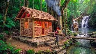 Thumbnail: Complete the Cozy Wooden House in the Forest. No Tools, No Electric. Survival Skills Alone | Part 2.