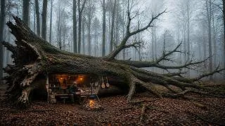 Thumbnail: The Man Built a Secret Shelter Inside a Giant Ancient Tree Trunk
