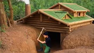 Thumbnail: Building a secret underground wooden house with a bamboo roof. King Of Satyr