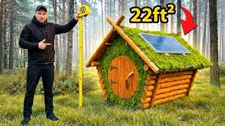 Thumbnail: I Built a Tiny Survival Log Cabin ALONE