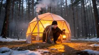 Thumbnail: I Built an IMPOSSIBLE DOME Survival Shelter | Winter Bushcraft