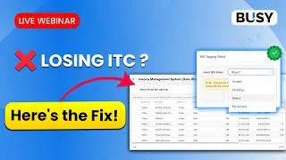 Thumbnail: 🚀 Struggling with ITC & Invoice Management System? | BUSY MAGIC Live Webinar | Hindi