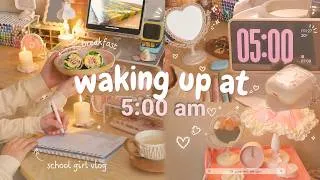 Thumbnail: *realistic* waking up at 5AM 🍵📝 || morning routine, study w/me, skincare, pilates