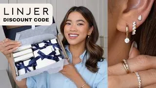 Thumbnail: Linjer Jewelry Haul | Linjer Discount Code & Summer Sale - Dainty Gold Jewelry Unboxing Try On