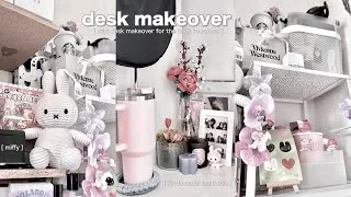 Thumbnail: desk makeover ⋆˚꩜｡⋆𐙚 ̊  kinda acubi aesthetic, organise kpop albums, a lot of organisation, trinkets