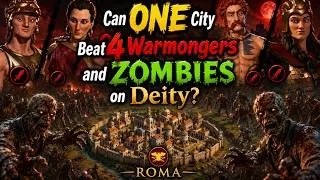 Thumbnail: Can ONE City Beat 4 Warmongers and ZOMBIES on Deity - CIV 6