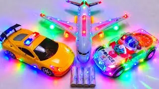 Thumbnail: 3D Lights Airbus A38O and Transparent 3D Lights Gears Car | 3D Lights Gears Police Car | aeroplane