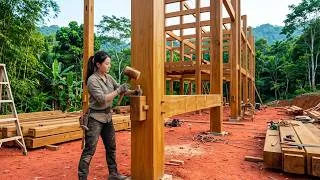 Thumbnail: From Bare Ground to 220m²—Talented Girl Takes On a Colossal Timber House.|by@HoangThuHoai2003