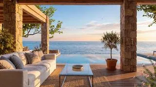 Thumbnail: Relaxing Beach Cafe Jazz Music for Deep Stress Relief | Smooth Sunset Ocean Views to Relax Now