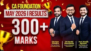 Thumbnail: 300+ along with Class 12th | Toppers Strategy | CA Foundation May 2026 Results | CA Hardik Manchanda