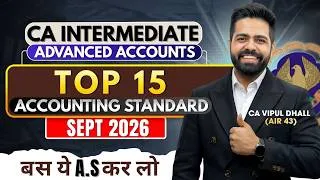 Thumbnail: Top 15 Most Important Accounting Standards | CA Inter by CA Vipul Dhall