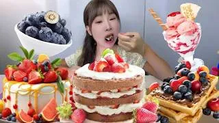 Thumbnail: ASMR | 🍰 All chocolate matcha fruit cream cakes 🍰 #mukbang #cake #food #eating #eatingshow #foodie