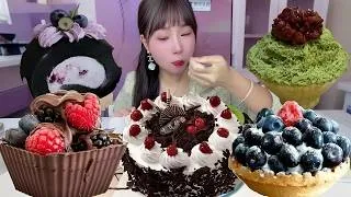 Thumbnail: ASMR | 🍰 All chocolate matcha fruit cream cakes 🍰 #mukbang #cake #food #eating #eatingshow #foodie