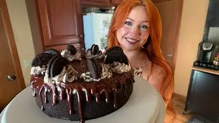 Thumbnail: ASMR Baking An Oreo Cheesecake 🖤 (Close Whispers, Fire Crackling)
