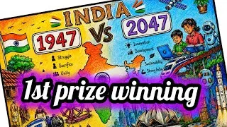 Thumbnail: India 1947 vs India 2047 Poster | My Vision of India 2047 | Viksit Bharat | New India Empowerd India