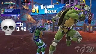 Thumbnail: Donatello Does Machines 🖥 | Fortnite ZB Solo Squads | 48 Eliminations!