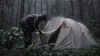 Thumbnail: 24 HOURS of Non-Stop Heavy Rain Solo Camping - Forest Storm ASMR
