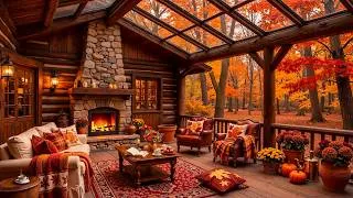 Thumbnail: Relaxing Autumn Jazz Instrumental Music for Work, Study 🍂Cozy Cottage Ambience with Fireplace Sounds