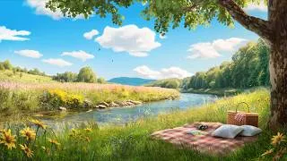 Thumbnail: Spring Meadow Ambience ~ Cloud Watching by a Lazy River ~ [no mid roll ads]