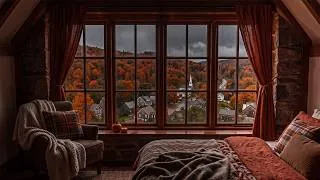 Thumbnail: New England Rainy Fall Attic Window View🍂🌧️ Fall Rain Ambience For Reading, Sleeping, Studying, Etc.