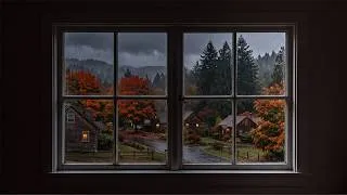 Thumbnail: Rainy Fall Oregon Village Window POV🍂🌧️ Fall Rain Ambience For Reading, Sleeping, Studying, Etc.