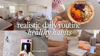 Thumbnail: Realistic Day in My Life: Simple Healthy Habits, Home Workout, What I Eat