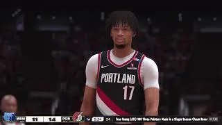 Thumbnail: NBA 2K25 (PS5) Simulation: Portland Trail Blazers vs. Memphis Grizzlies 3/19/2025