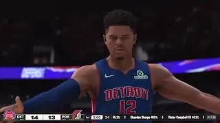 Thumbnail: NBA 2K25 (PS5) Simulation: Portland Trail Blazers vs. Detroit Pistons 3/9/2025