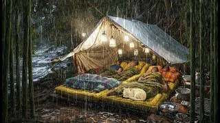 Thumbnail: CAMPING DURING HEAVY RAIN AND THUNDER // STRUGGLE TO BUILD A BAMBOO SHELTER
