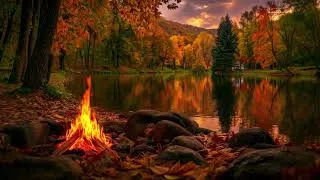 Thumbnail: 99% Will Relax Here 🍂🔥 Peaceful Campfire by Autumn Lake at Sunset