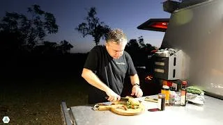 Thumbnail: CAMPING in the Rain | Campfire Steak Sandwich