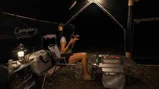 Thumbnail: Girl survival - Camping overnight with a little dog—a truly peaceful night