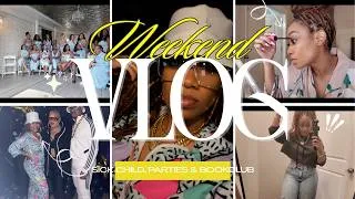 Thumbnail: Weekend Vlog I Balancing It All, Sick Child, 90s Theme Party, Softball & Bookclub
