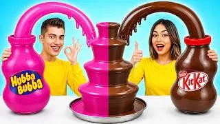 Thumbnail: Chocolate Fountain Fondue Challenge | Real Food vs Chocolate Battle by Candy Land