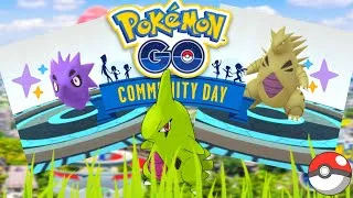 Thumbnail: first Shiny Tyranitar catching & evolution | Classic Community day