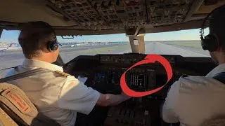 Thumbnail: Beautiful B-747 TAKEOFF from JFK New York.  At V1, alert msg.  Crew ignored, sharp turn after T/O.