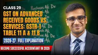 Thumbnail: Accounting Class 29: GST on Advances Received:  | GSTR-1 Table 11A & 11B