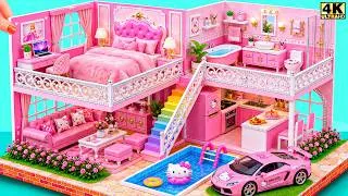 Thumbnail: 💗👑 Build Elegant Pink Barbie House with Luxury Bedroom, Pool & Kitchen ❤️ | DIY Miniature House