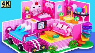 Thumbnail: How To Make Pink Mini House has Automatic Water to Magnet Balls Pool - DIY Miniature Cardboard House