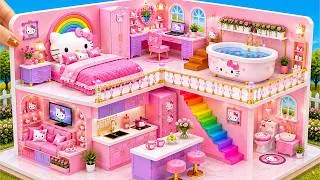 Thumbnail: 💖🏡How To Build Pink Mini House with Giant Rainbow Slide and Cozy Bunk Bed|DIY Miniature House🌊