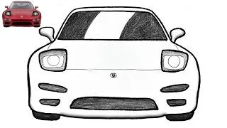 Thumbnail: How to Draw a 1994 Mazda RX-7 Turbo 🔥 | Easy Step-by-Step JDM Car Drawing Tutorial