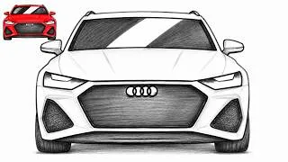 Thumbnail: How to Draw an Audi RS6 🔥 | Easy Step-by-Step Performance Wagon Drawing Tutorial